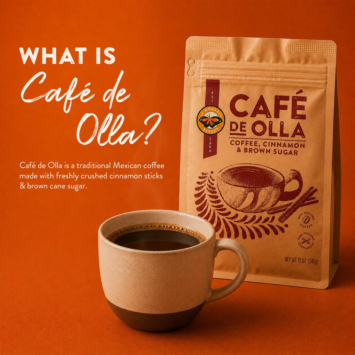 La Monarca being brewed in a French press emphasizing full-bodied extraction
