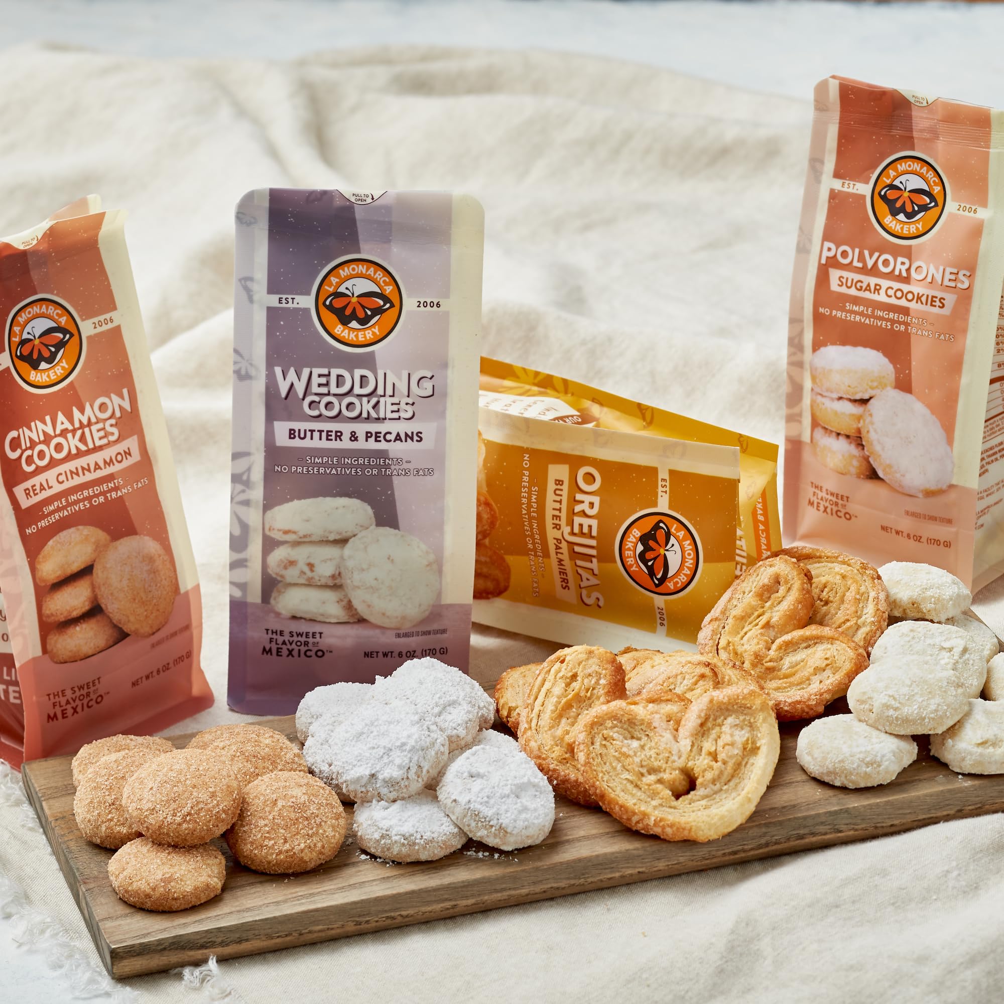 La Monarca Bakery ingredient label detail emphasizing all-natural ingredients