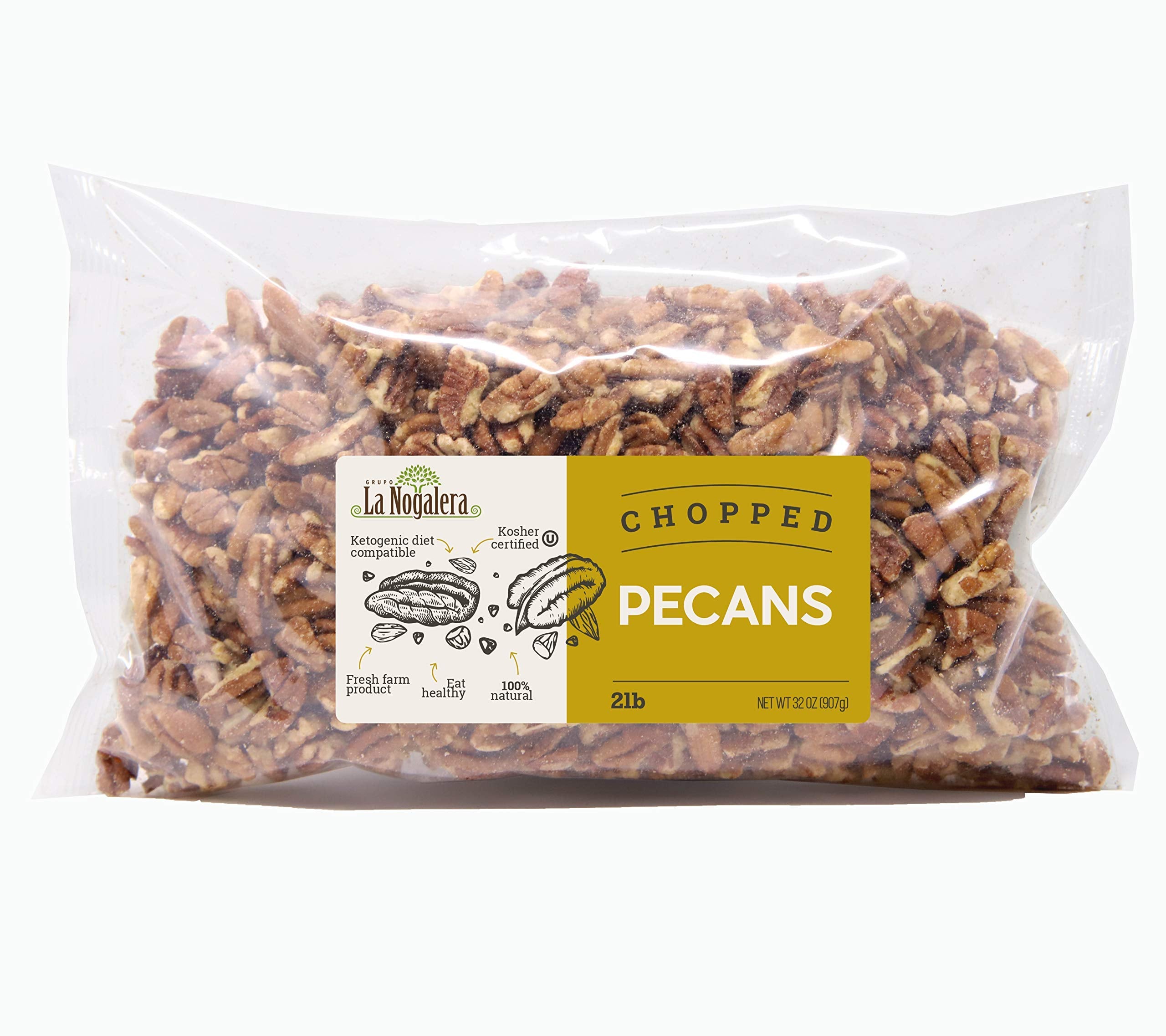 Grupo La Nogalera chopped pecans close-up showing texture and fresh nutty flavor