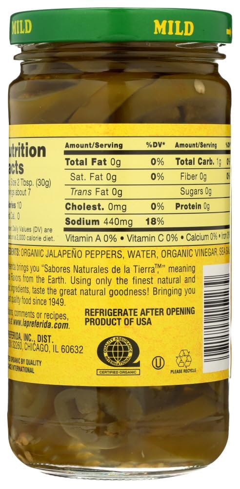 La Preferida open jar with neat seedless jalapeño slices offering flavor without heat