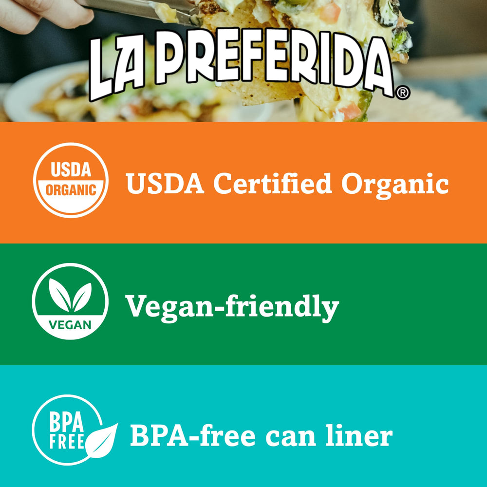 La Preferida beans layered in seven-layer dip for party-ready use