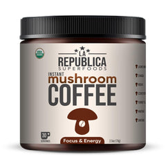 LRLA SUPERFOODS front jar displaying label and certifications for trust