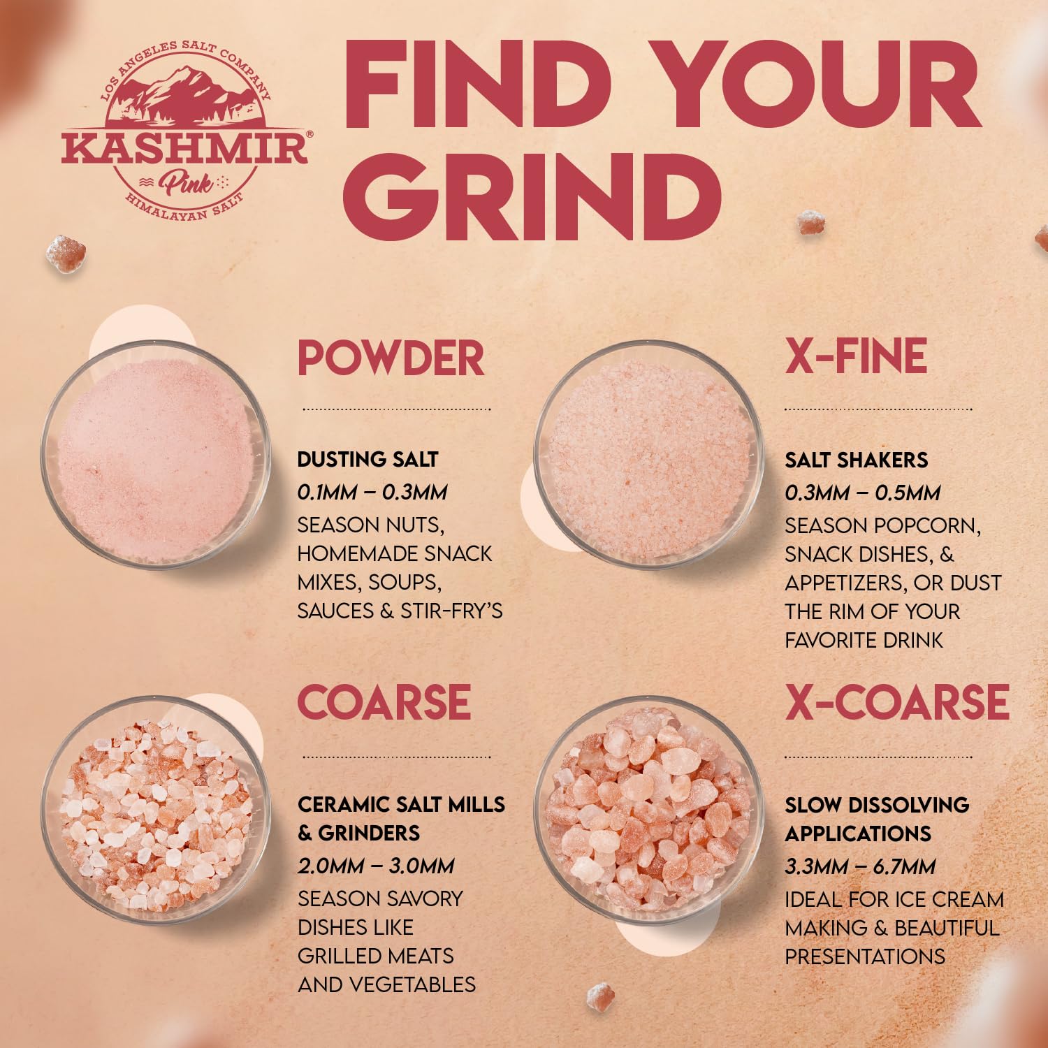 LA SALT CO coarse salt in grinder demonstrating easy dispensing and customizable grind