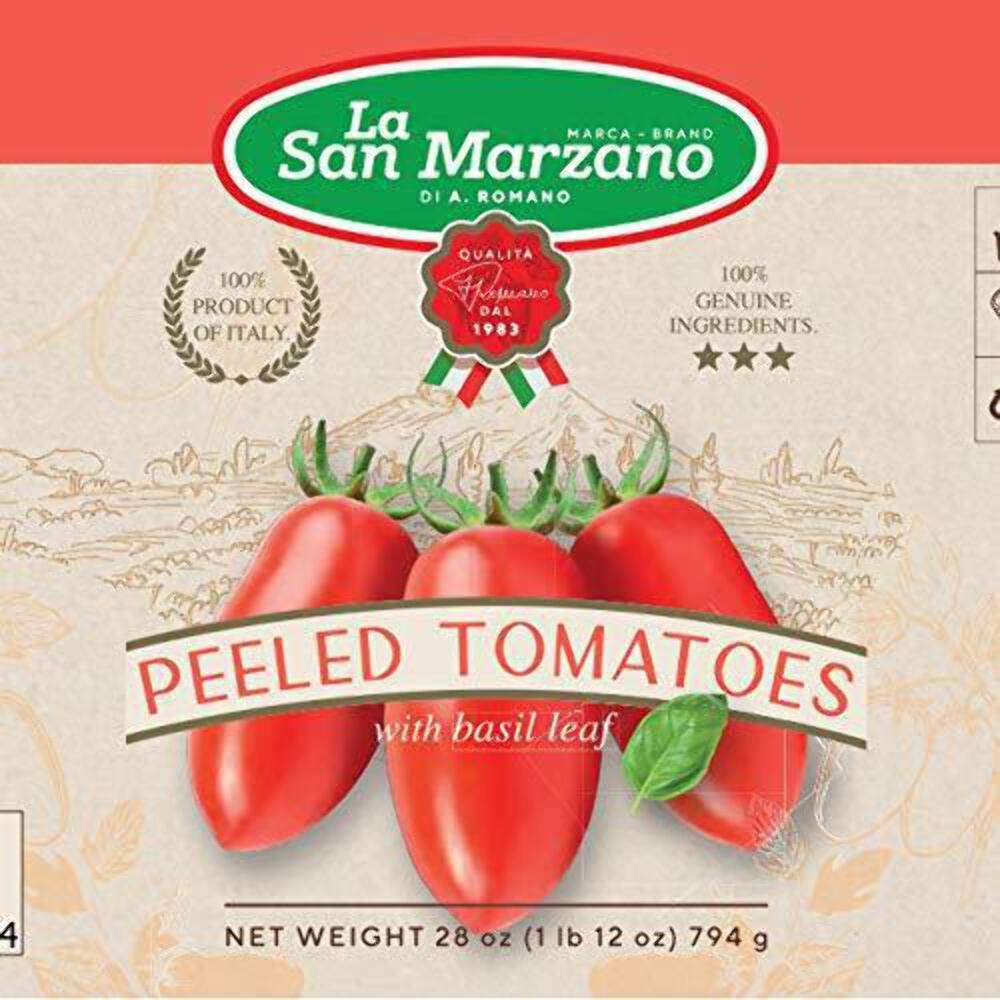La San Marzano close-up of peeled tomato texture highlighting natural sweetness