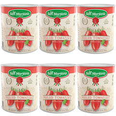 La San Marzano front can showing label and basil leaf for authentic flavor