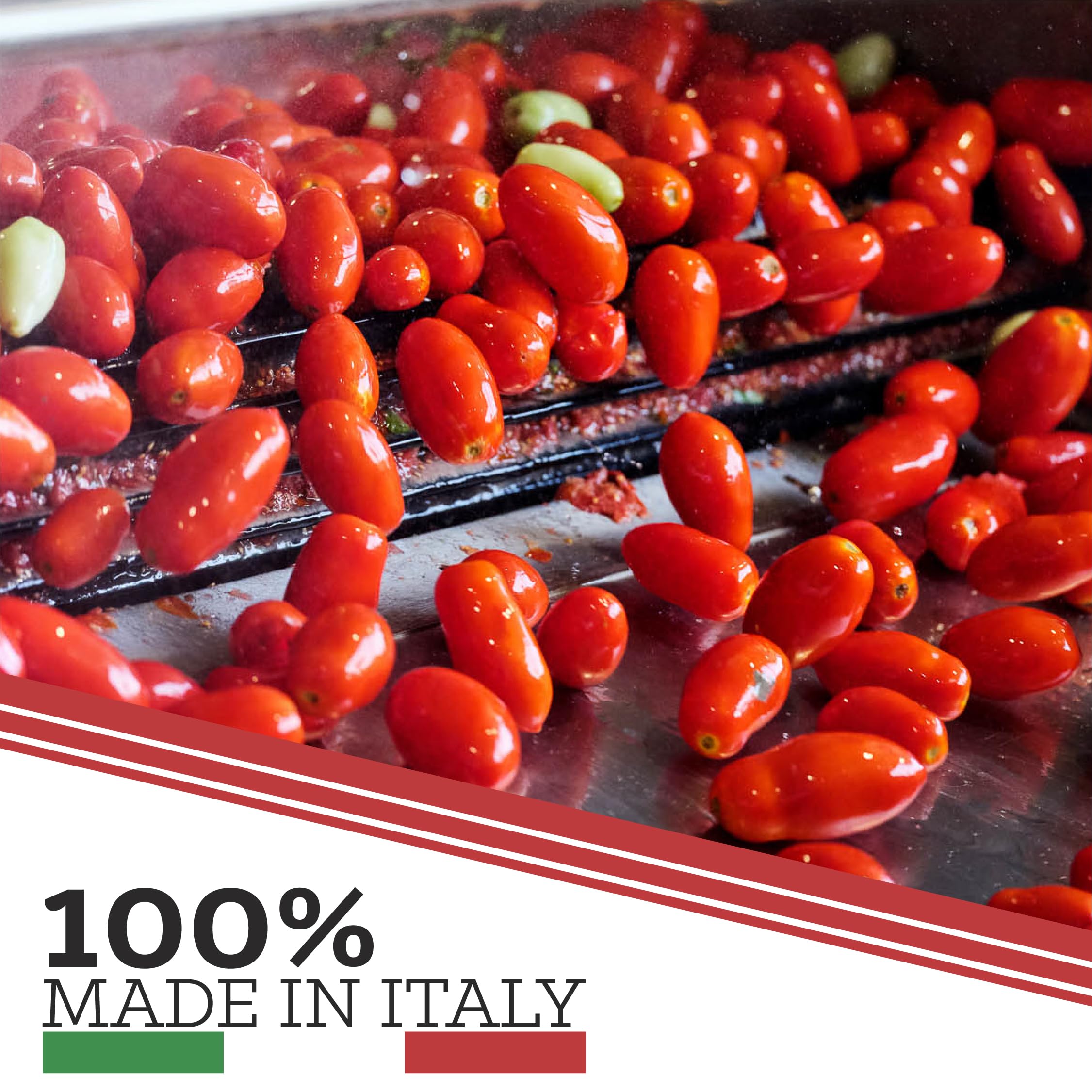 La San Marzano cans in kitchen scene with pot and basil showing real-cooking inspiration