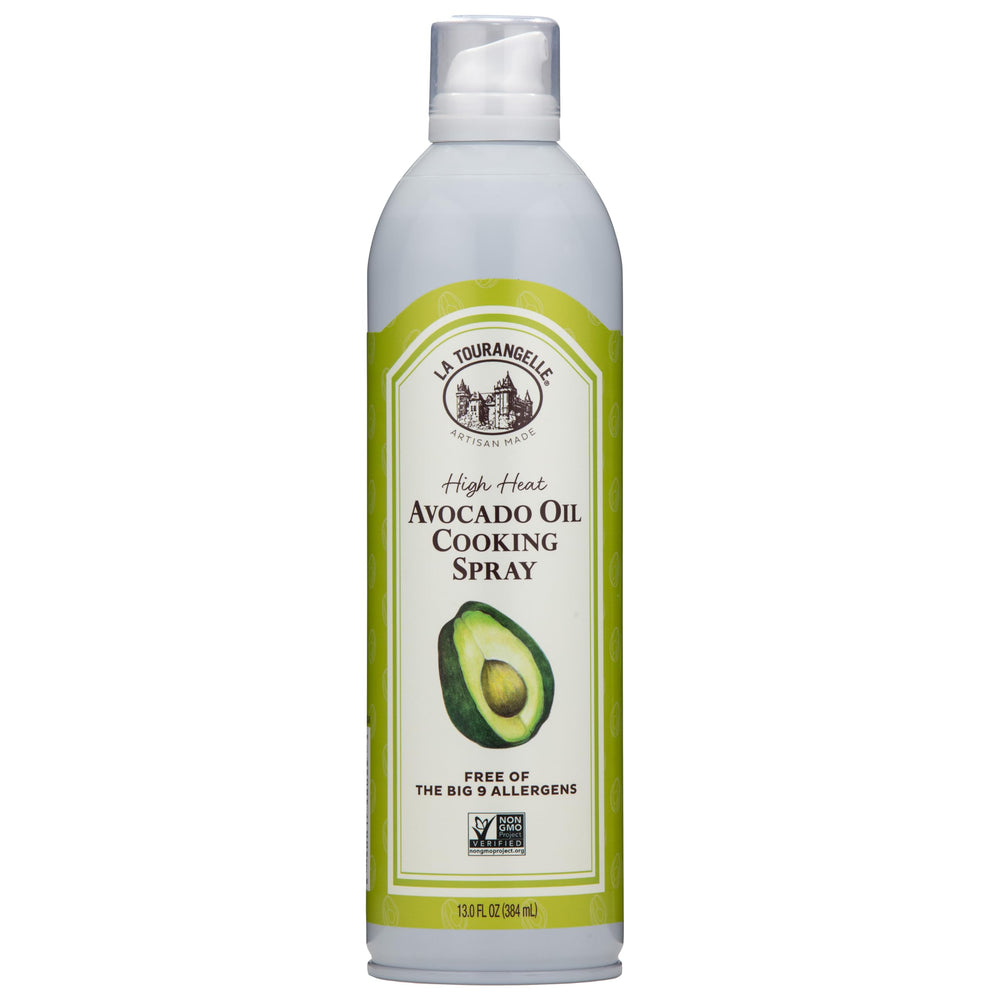 La Tourangelle avocado oil spray front label showing bottle and size for easy cooking