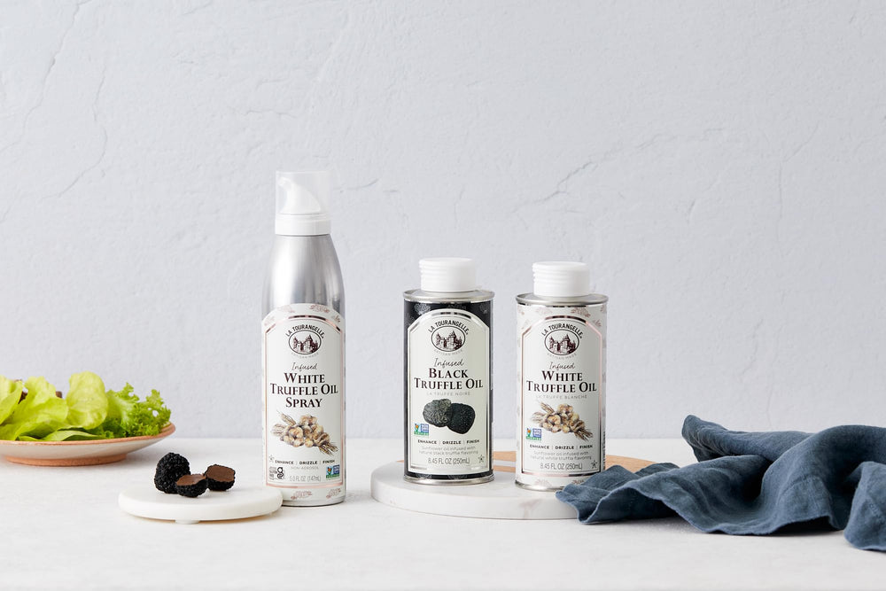 La Tourangelle bottle in kitchen lifestyle scene inspiring gourmet finishing touches