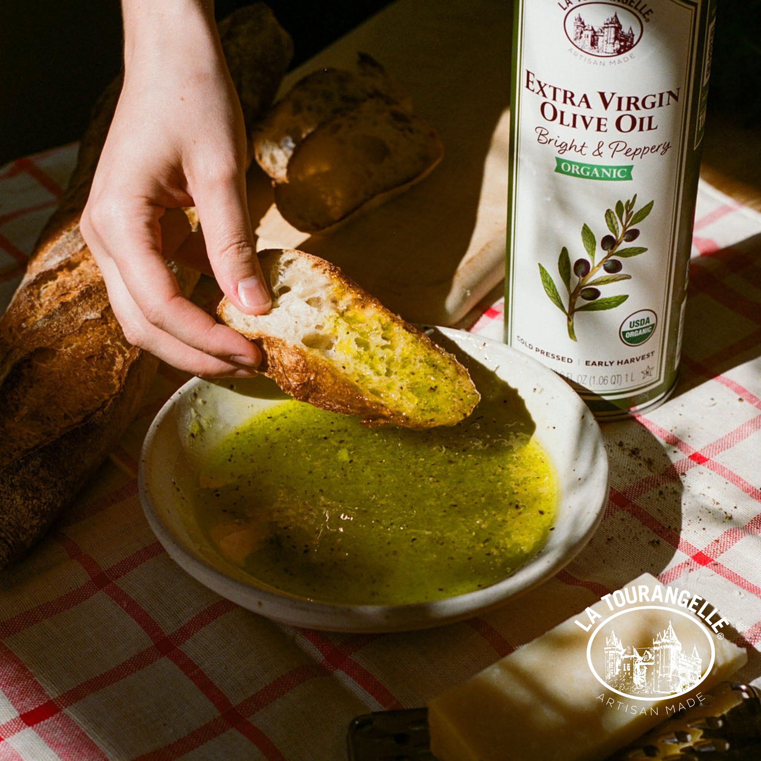 La Tourangelle label detail with certified organic and varietal info for ingredient transparency