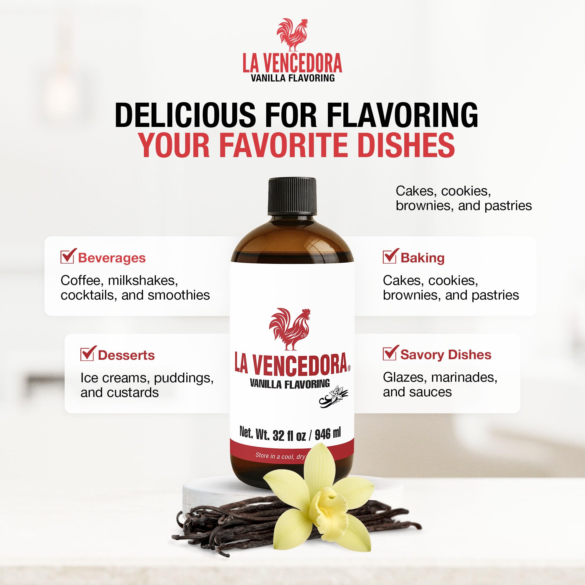La Vencedora pouring into a teaspoon to show rich color and easy measuring benefit