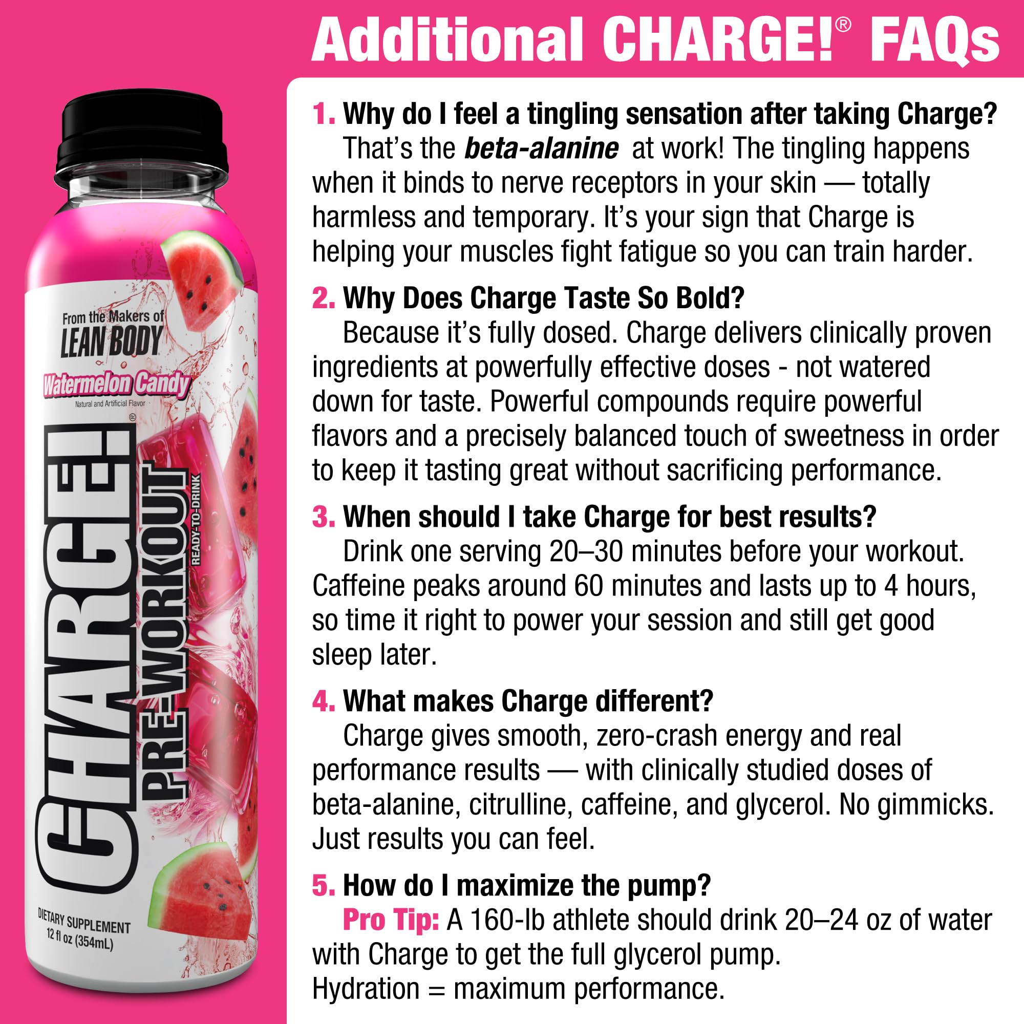 Labrada CHARGE side label with ingredient panel and clear dosing details