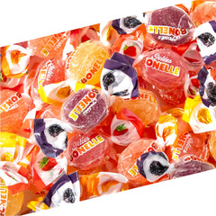 LAETAFOOD front packaging of Bonelle jelly candy shows 1 lb bag and flavors