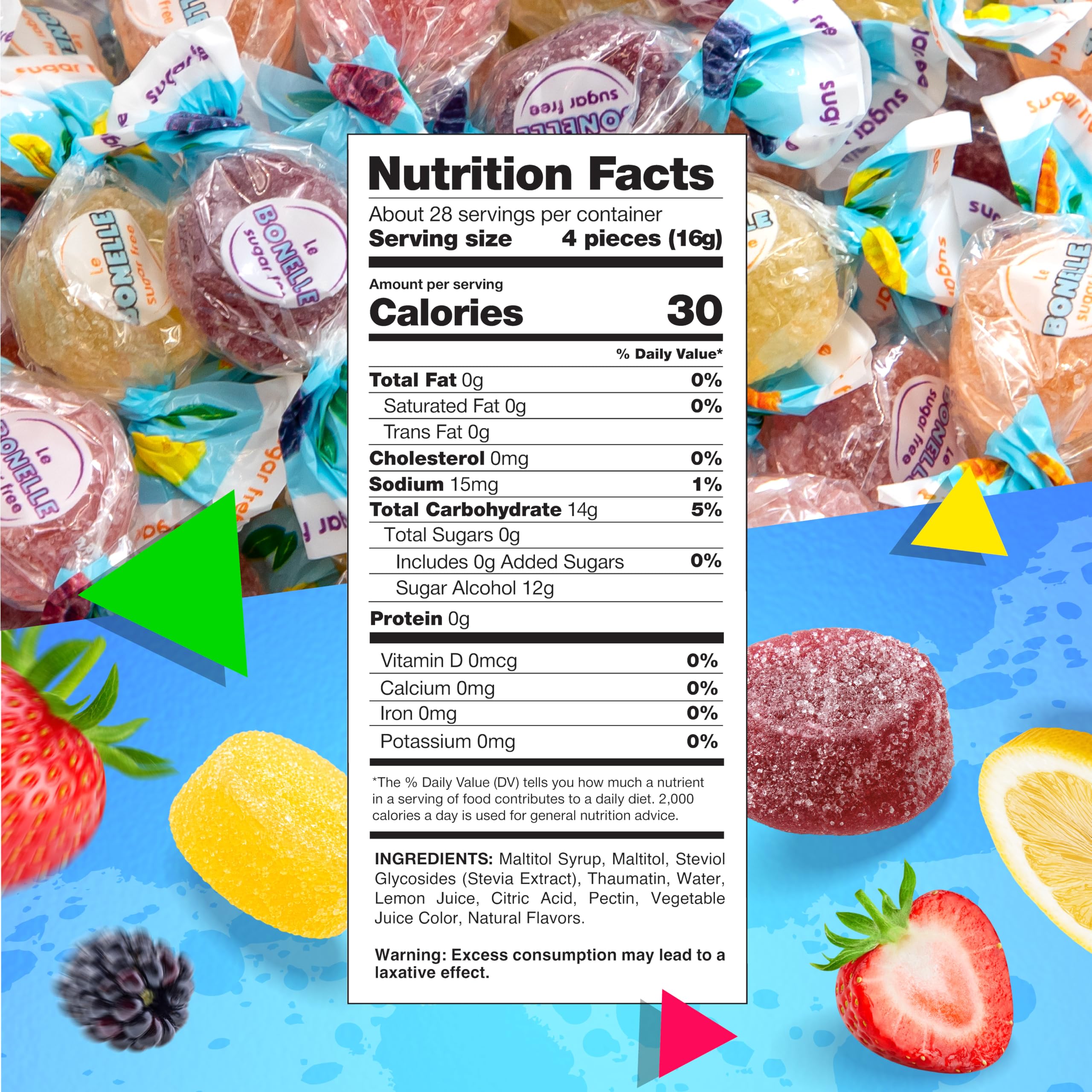 LAETAFOOD Bonelle individually wrapped candies highlighting portability benefit