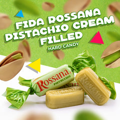 LAETAFOOD open 1 lb bag of Fida Rossana revealing individually wrapped candies for easy sharing
