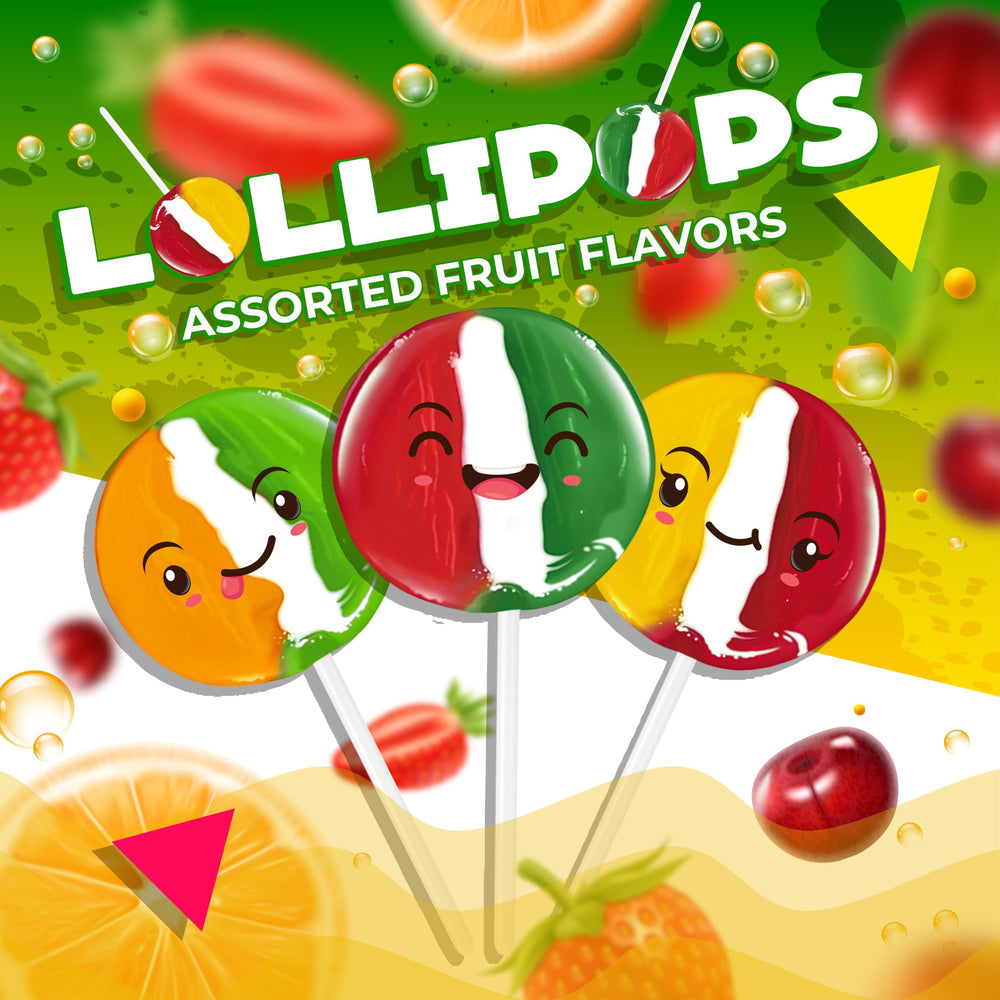 LAETAFOOD individually wrapped lollipops stacked neatly for hygienic distribution at events