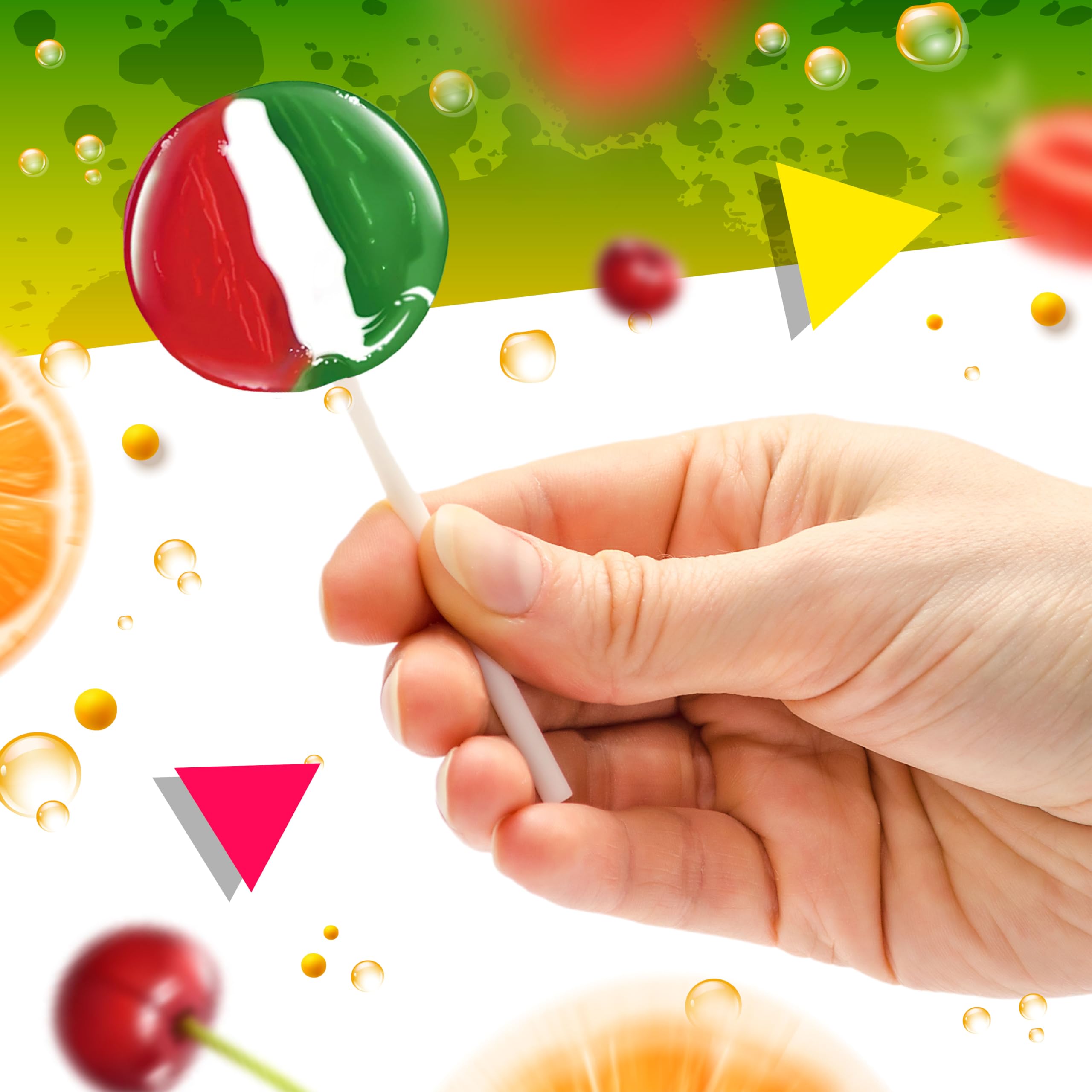 LAETAFOOD lollipops beside a ruler showing size and portion for planning giveaways