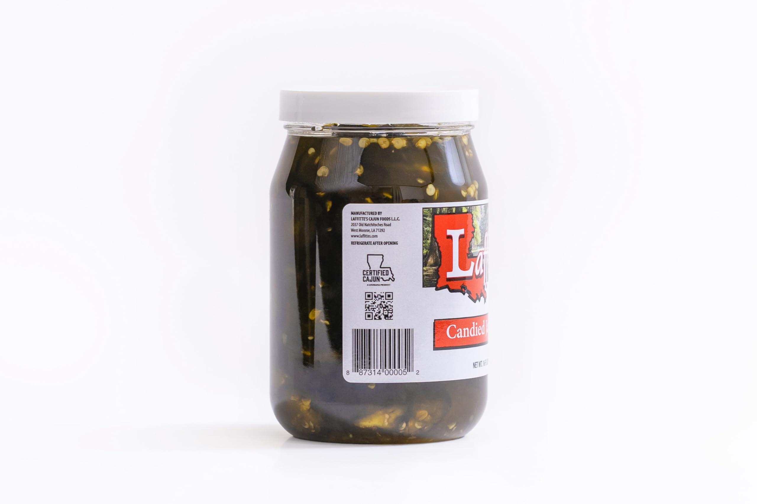 Laffitte's angled jar display highlighting peppers and premium packaging benefit