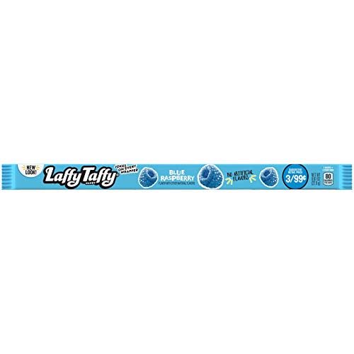 Laffy Taffy single unwrapped rope revealing chewy texture and flavor