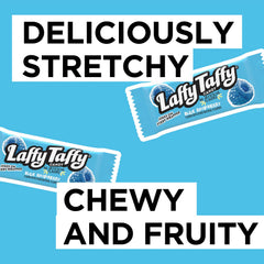 Unwrapped Laffy Taffy blue raspberry mini bar texture, chewy and flavorful