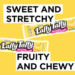 Laffy Taffy close-up of banana taffy texture showing chewy consistency