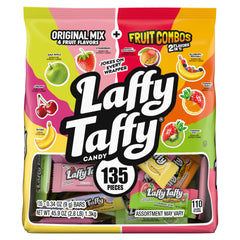 Laffy Taffy front pack showing 135-count and flavors, great for parties
