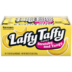 Laffy Taffy front packaging showing 24-pack banana bars and convenience