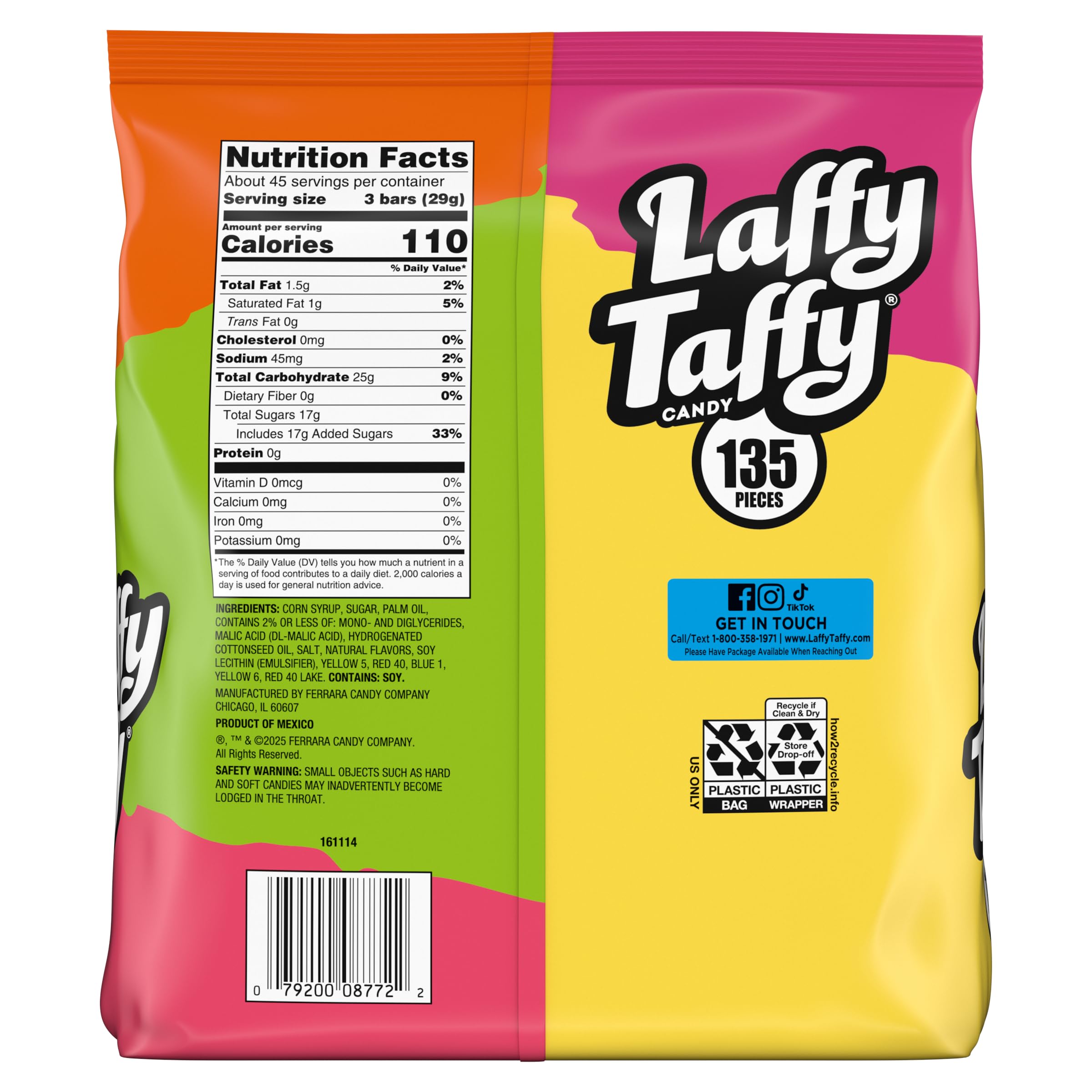 Macro view of Laffy Taffy chew texture, demonstrates smooth creamy bite