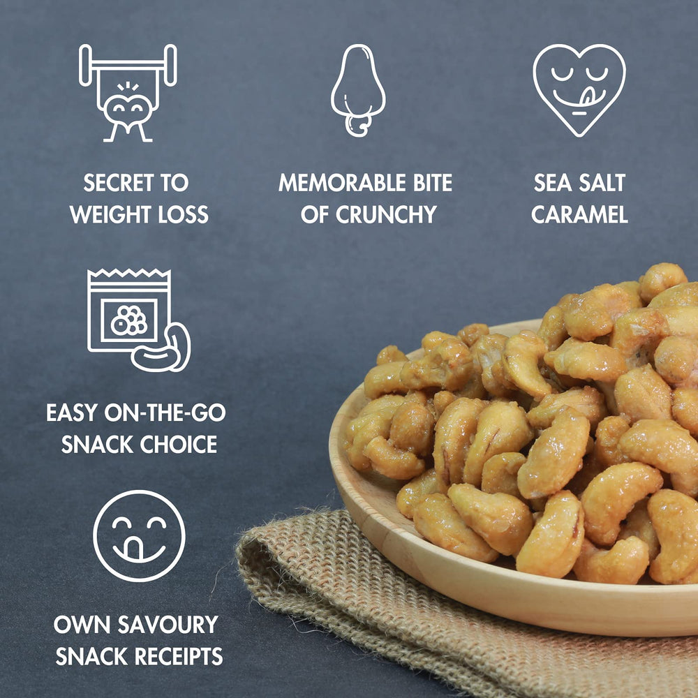 LAFOOCO cashew held in hand to show size and satisfyingly crunchy texture