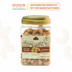 LAFOOCO close-up of caramel glaze on cashew highlighting crisp coating and flavor