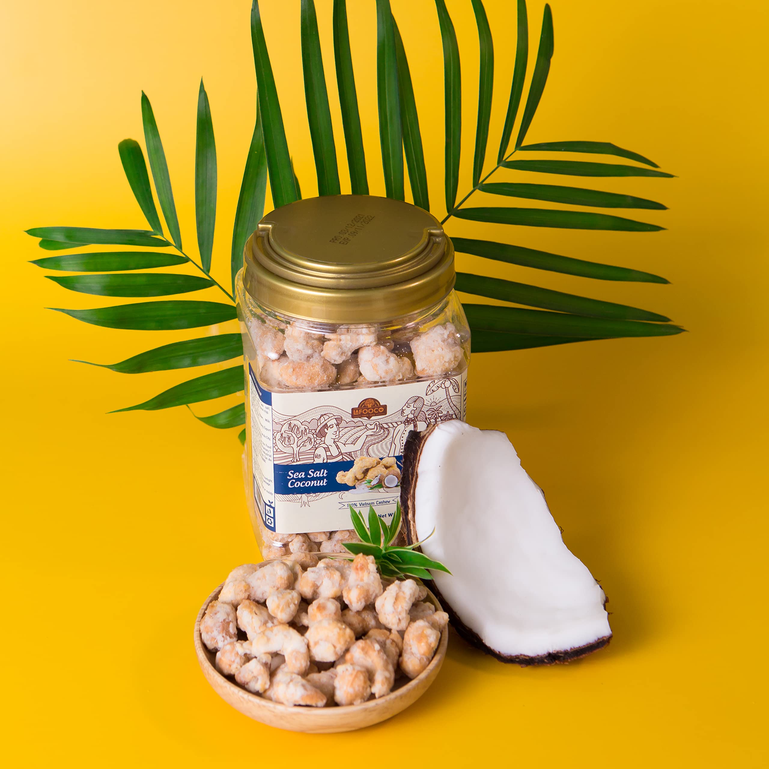 LAFOOCO hand holding jar to show size and portable snack benefit