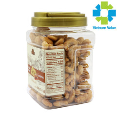 LAFOOCO open jar revealing whole cashew kernels for easy portioning and storage