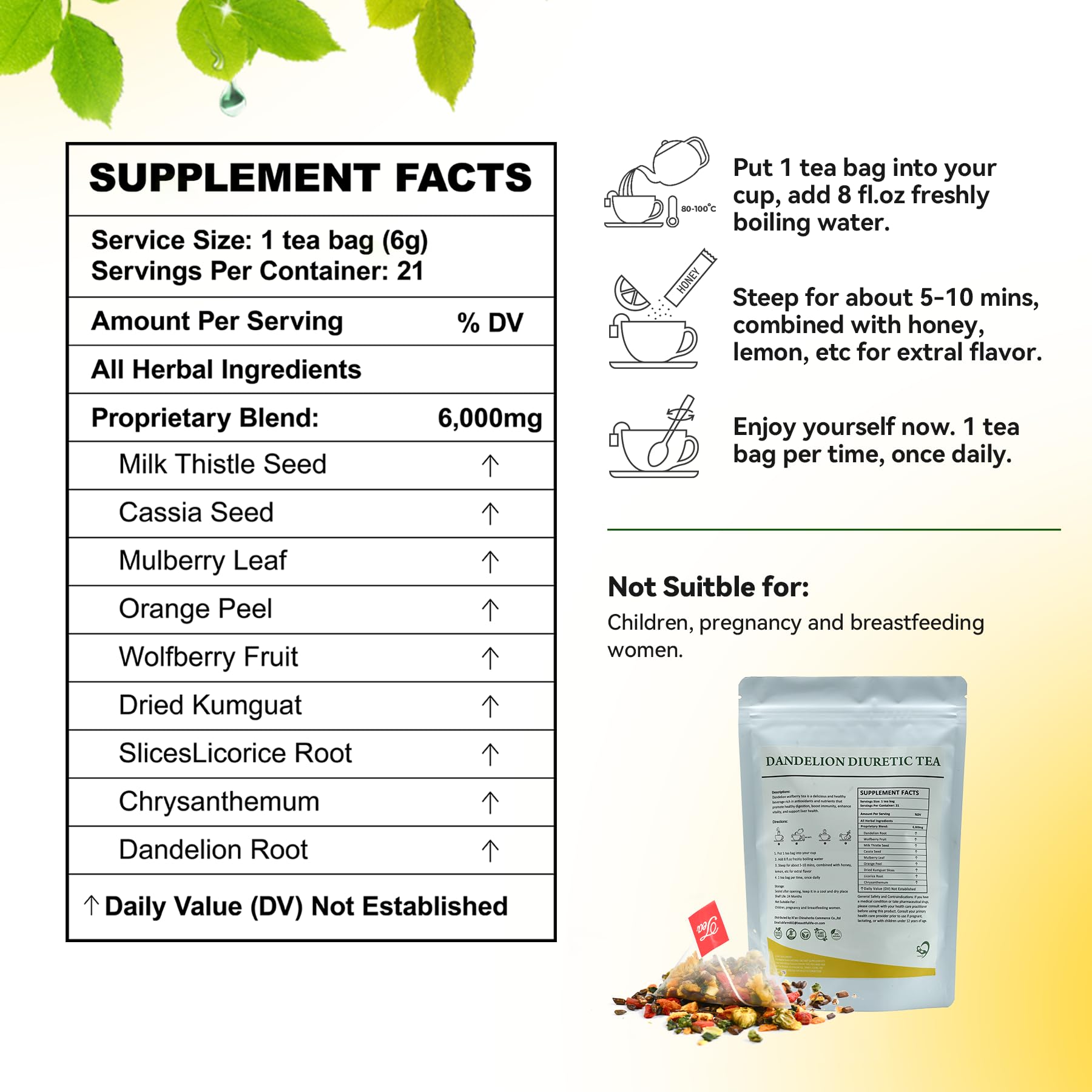 Laicuherb loose dandelion root bits in a scoop showing natural ingredients