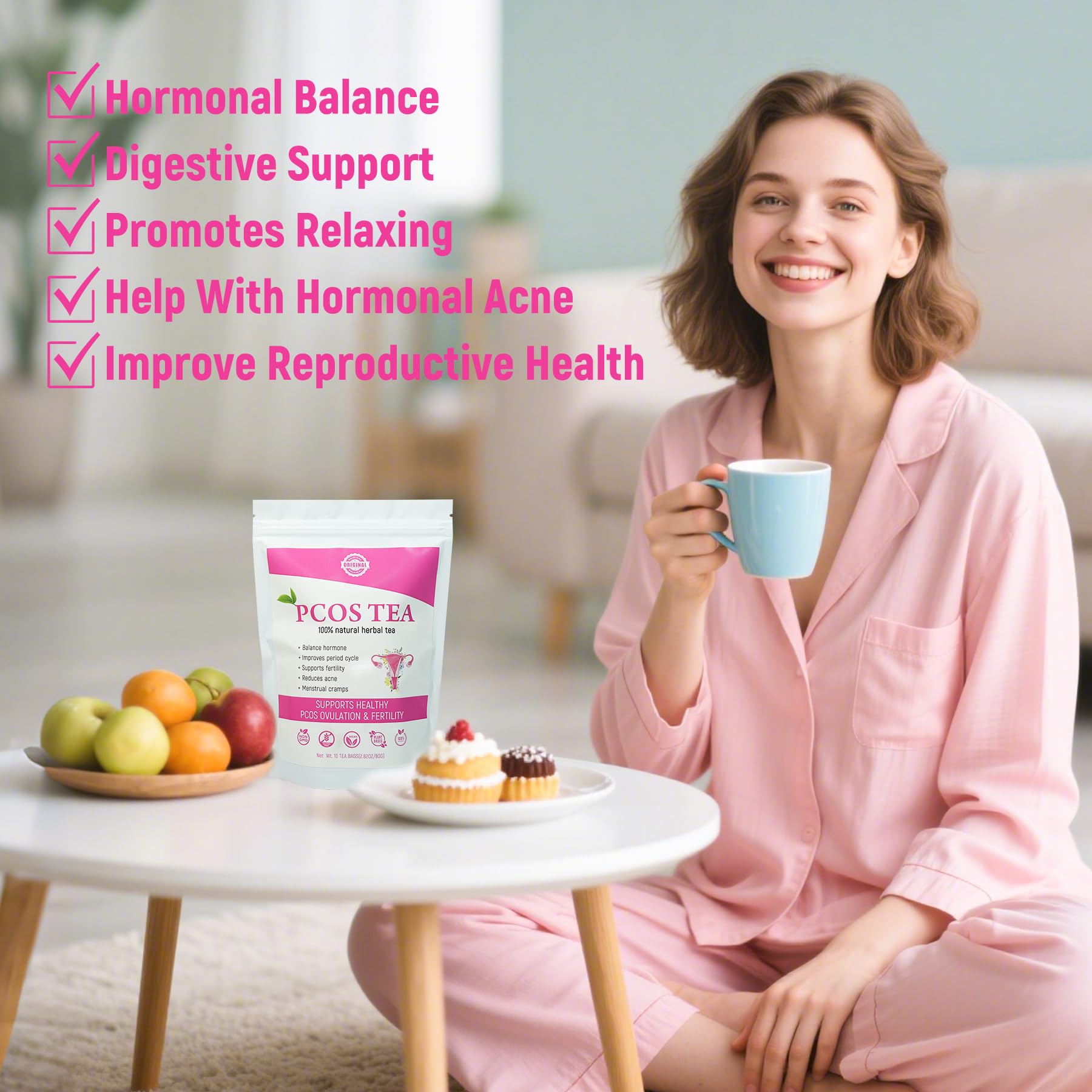 Laicuherb tea bag close-up highlighting natural ingredients and purity