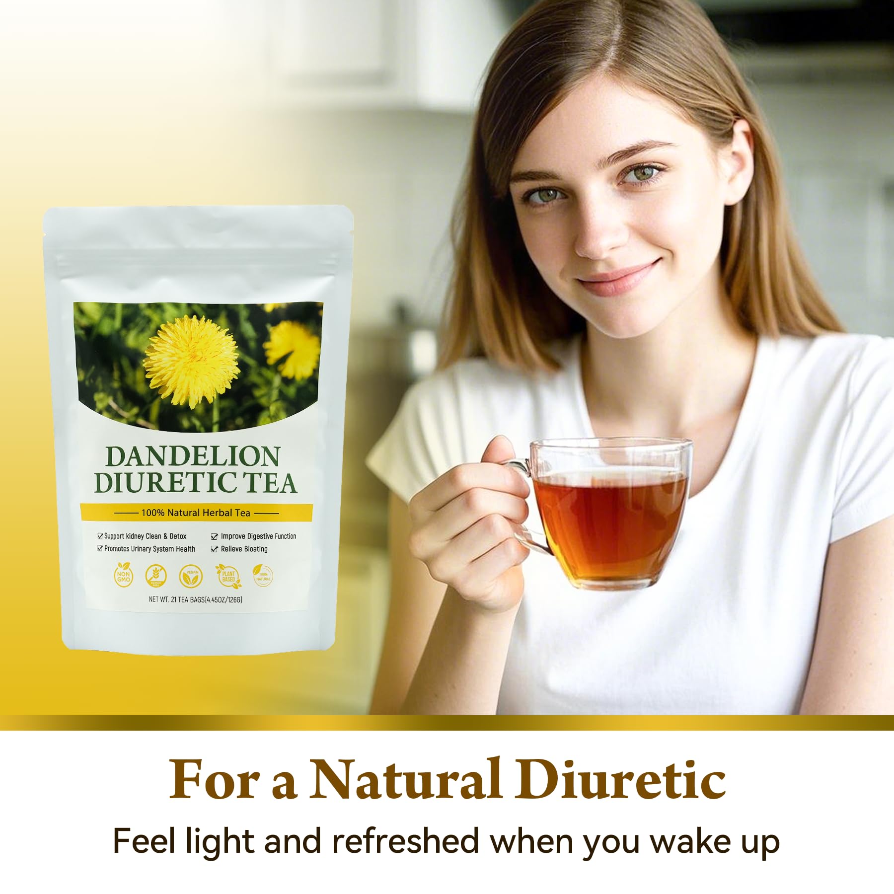 Laicuherb tea bags packed in travel pouch for on-the-go bloat support