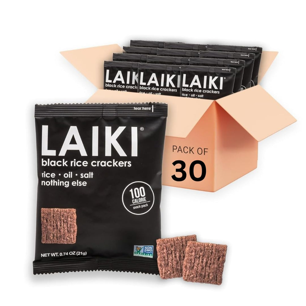 LAIKI crackers served with hummus showing versatile snack pairing benefit