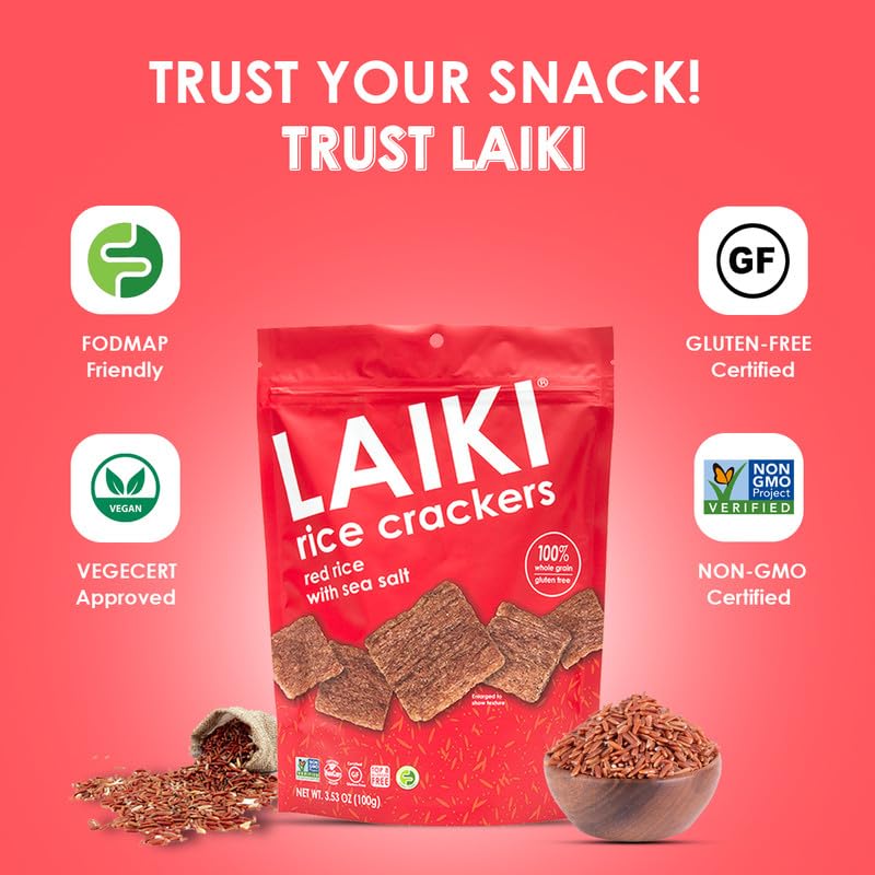 LAIKI cracker topped with spread showing serving suggestion benefit