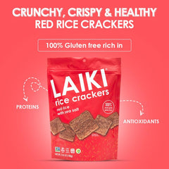 LAIKI opened pack with crackers visible for convenient snacking