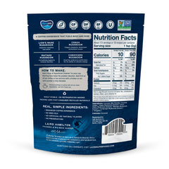 Laird Superfood back label close-up showing ingredients and directions for quick reading
