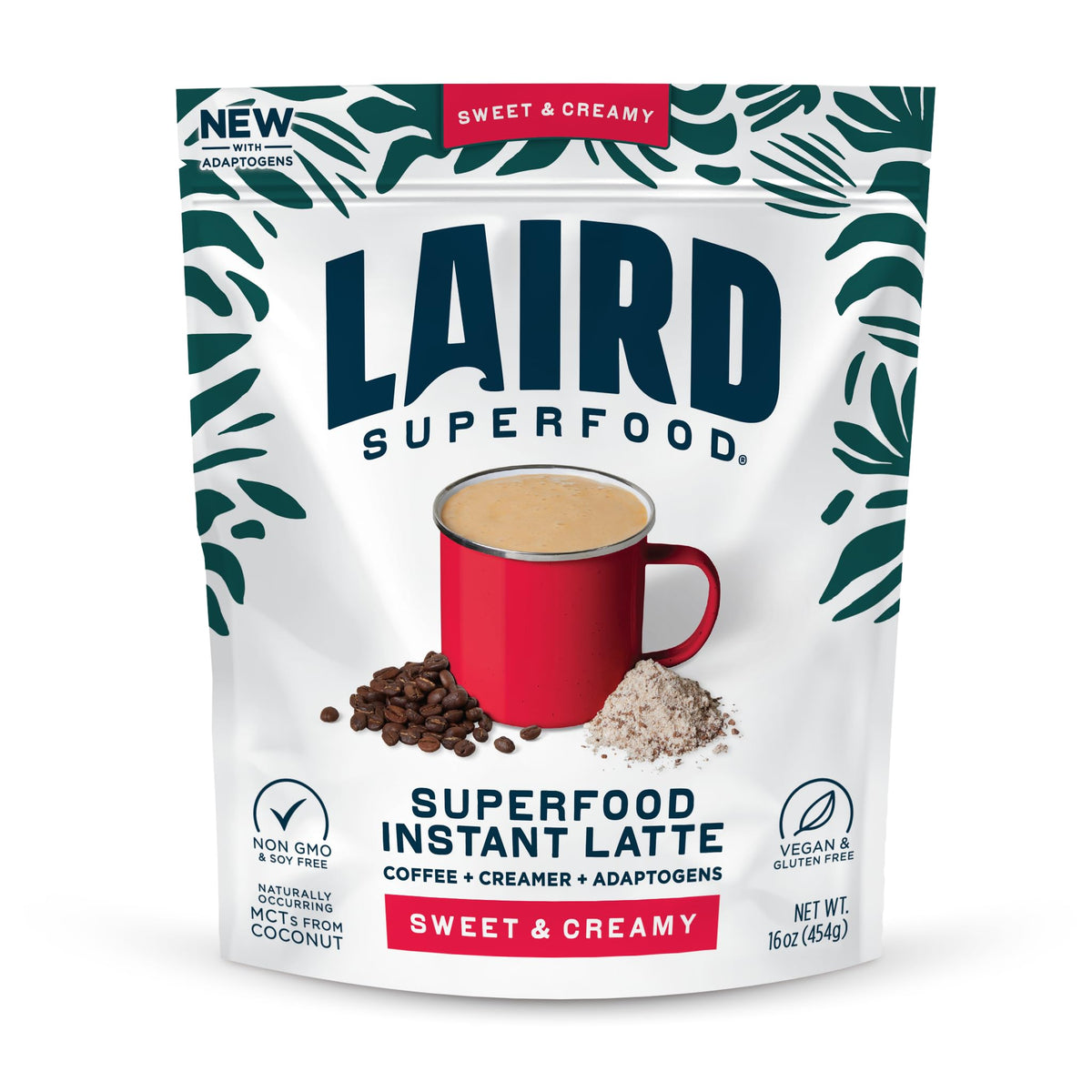 Laird Superfood front pack showing bag and branding for easy identification and convenience