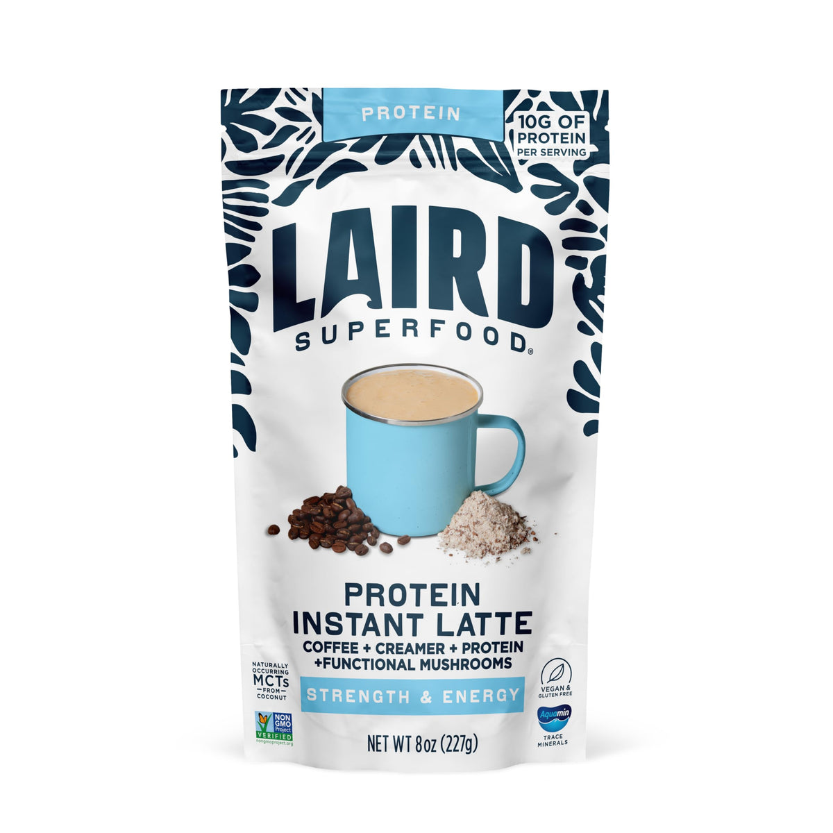 Laird Superfood front packaging bag showing label and benefits for quick reference