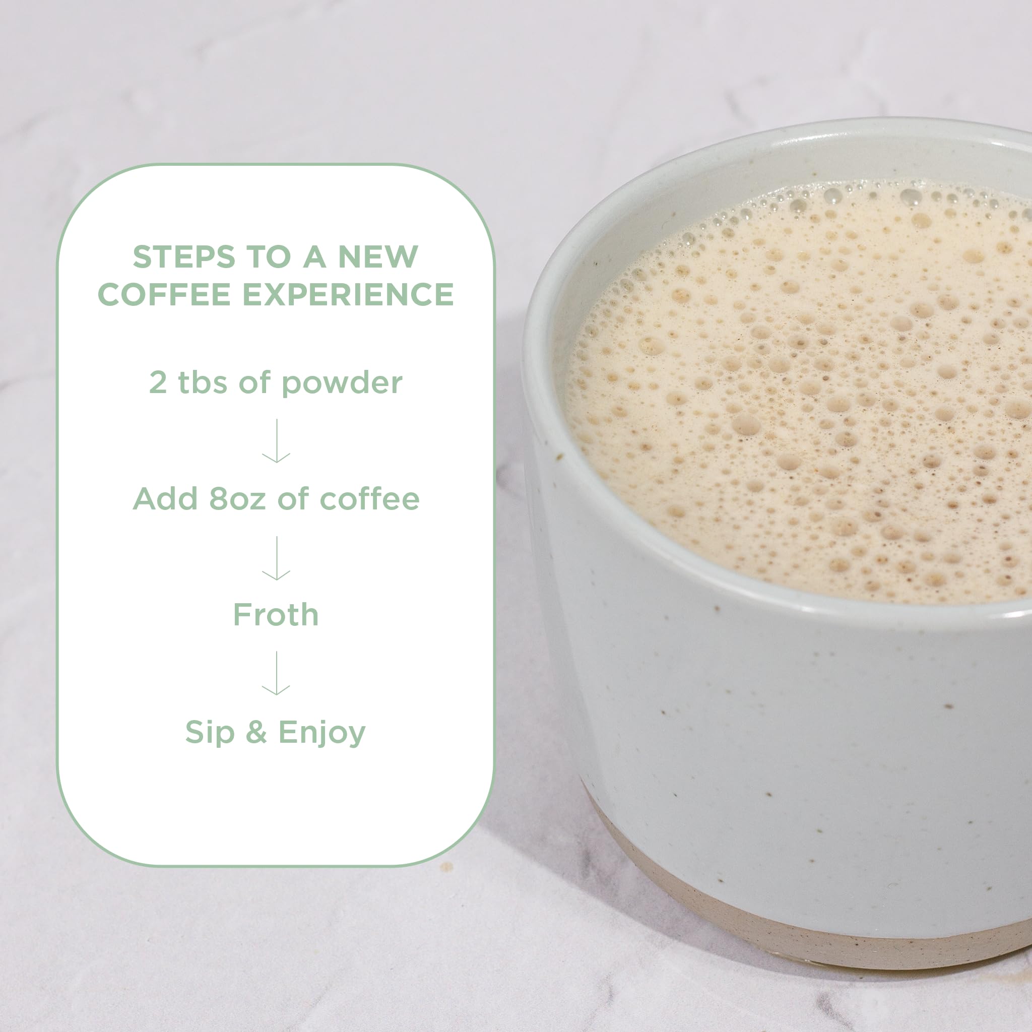 Laird Superfood mixed into iced coffee illustrating cold blending and no clumps