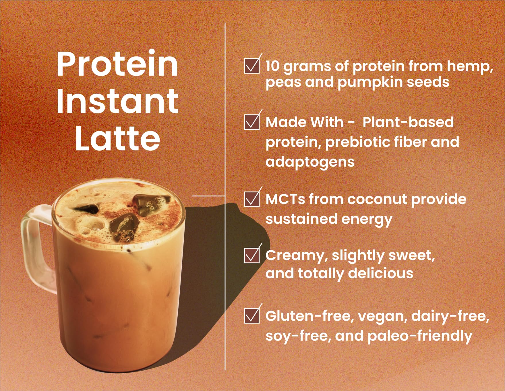 Laird Superfood prepared latte in a mug on a table illustrating convenient energy boost