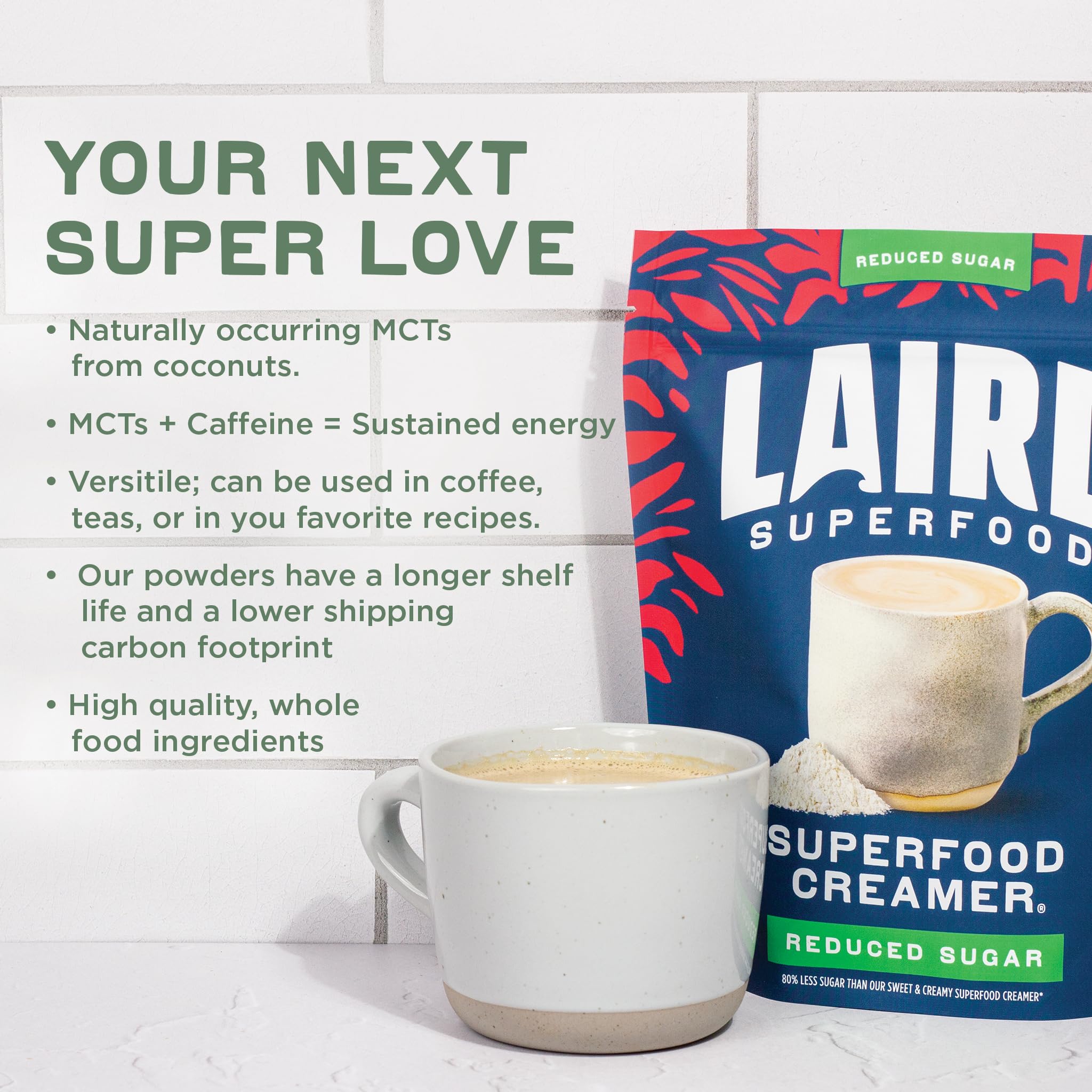 Laird Superfood ingredient label view highlighting coconut ingredients and clean formulation