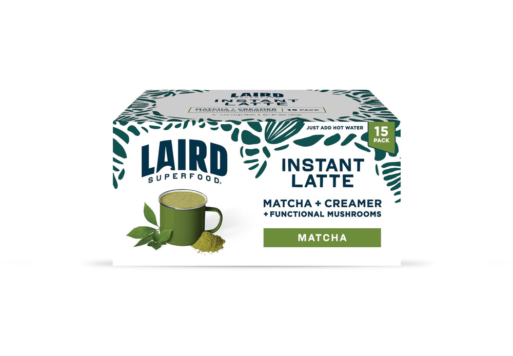 Laird Superfood front packaging showing 15 sachets and product branding for convenience