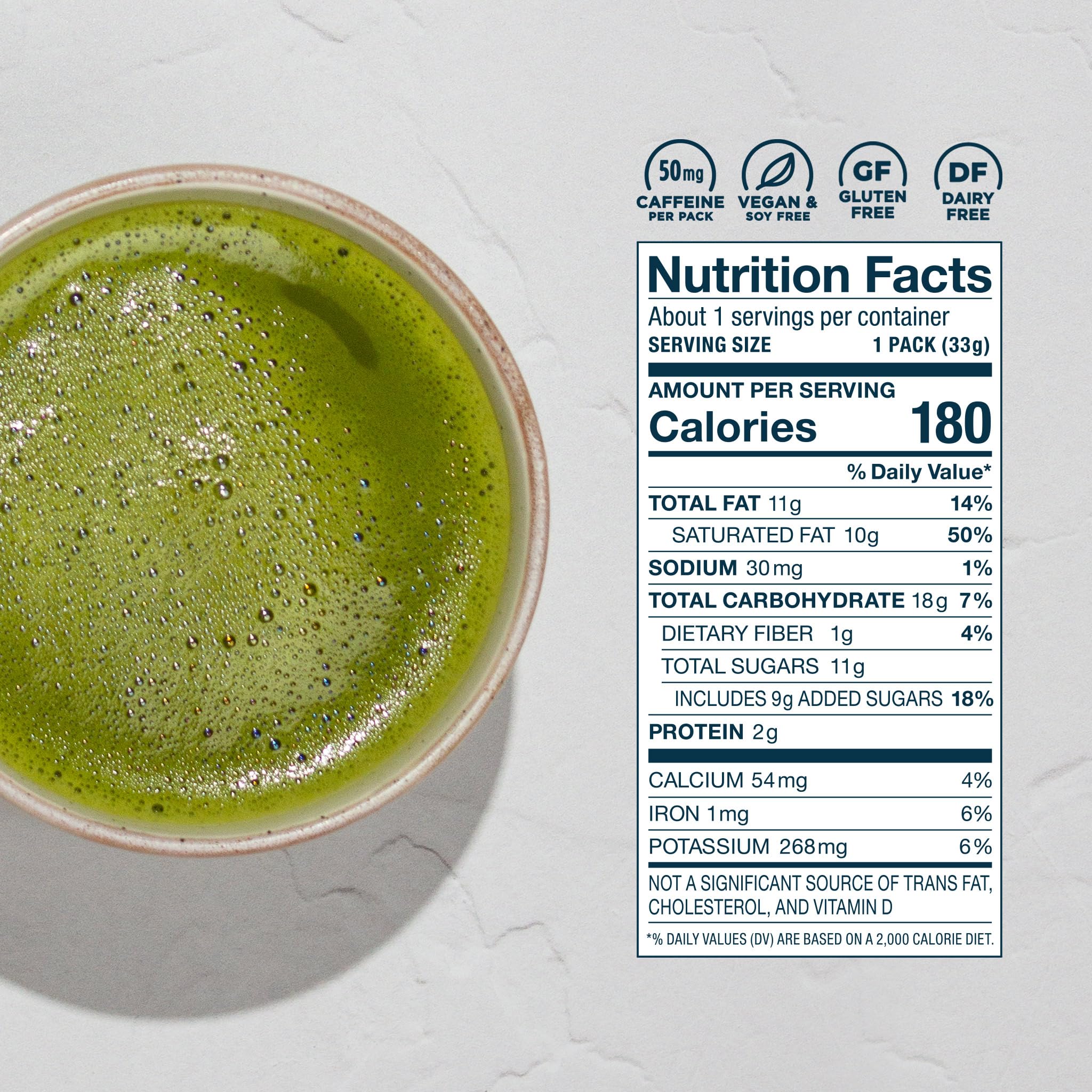 Laird Superfood matcha latte in cup showing creamy color and inviting drinkability