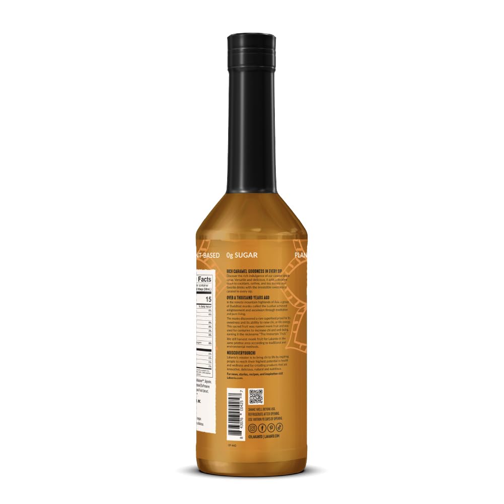 Nutrition and ingredients label on bottle showing Lakanto transparency and clean ingredients