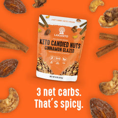 Lakanto bowl of cinnamon glazed nuts ready to eat for quick energy