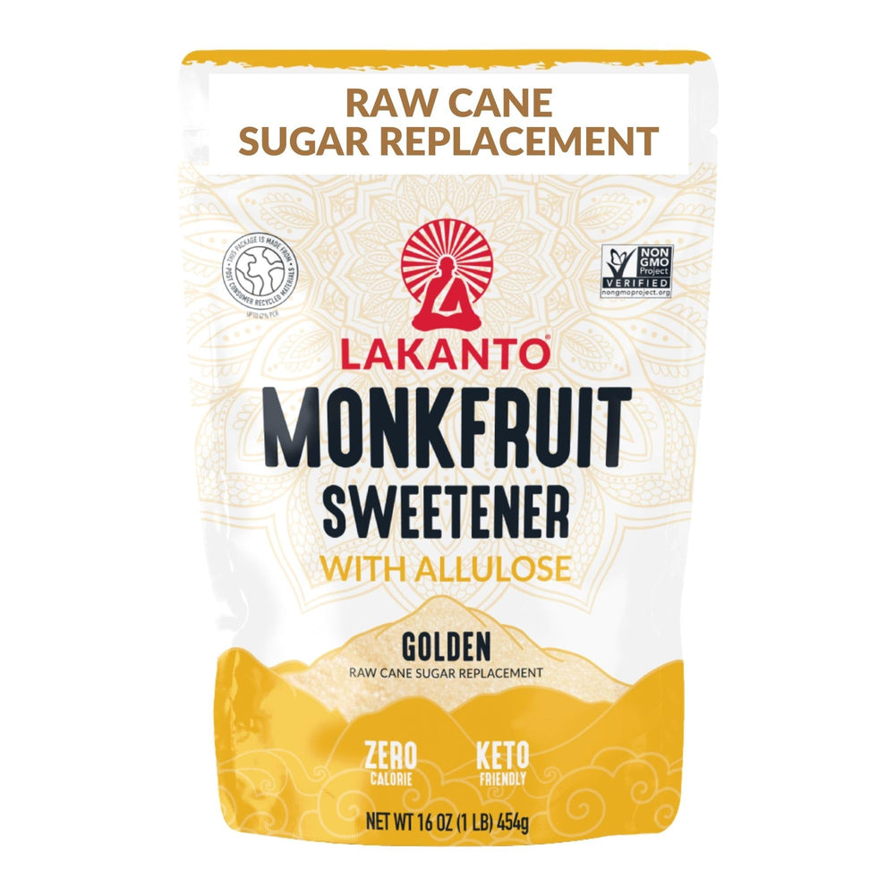 Lakanto front packaging showing brand and golden sweetener benefits