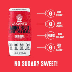 Lakanto drops being added to coffee highlighting quick dissolving and flavor preservation benefit