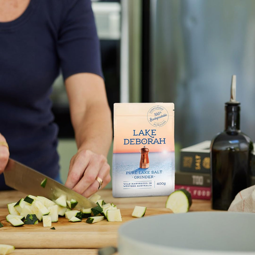 Compostable Lake Deborah packaging displayed to show eco-friendly waste reduction